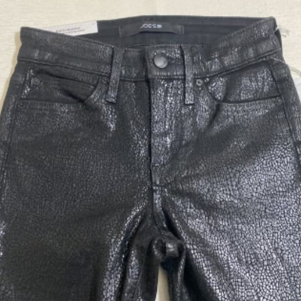 JOE'S Flawless The Icon Ankle Mid-Rise Skinny Coated Pants Women's Size 23x27